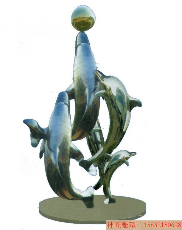 海豚不锈钢雕塑 动物不锈钢雕塑
